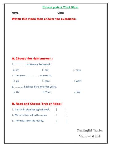 Present Perfect tense