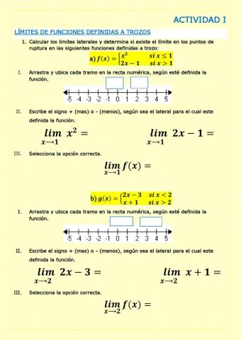 Limite de funciones a trozos.