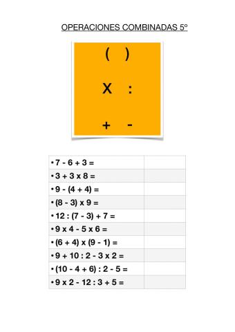 Operaciones combinadas