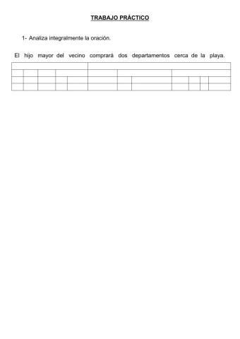 Análisis integral de la oración.