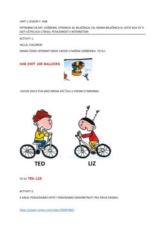 Unit 1 lesson 1: hab