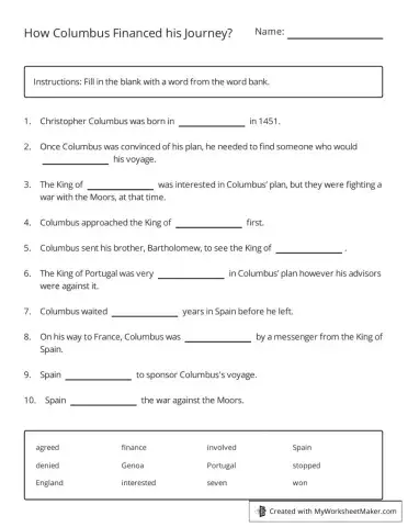 How Columbus Financed His Journey?