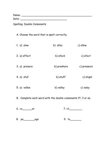 Double Consonants: ff-ll-ss