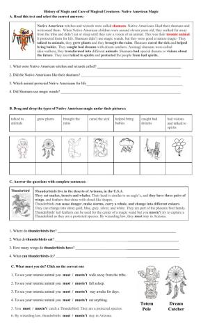 Project- Hogwarts, Native Americans