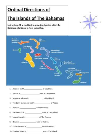 Ordinal Directions The Bahamas