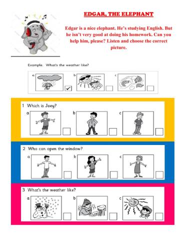 Listening Comprehension - Edgar, the Elephant (Starters)