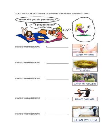 Past simple regular verbs