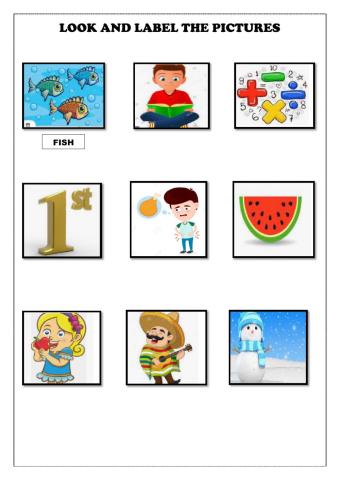 Look and label the pictures