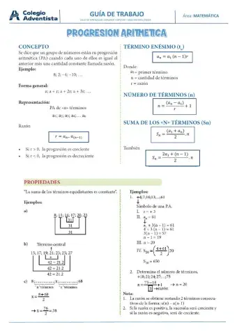 Progresión aritmética