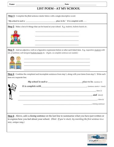 List poem - at my school