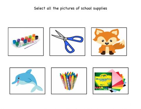 Selecting school supplies 2
