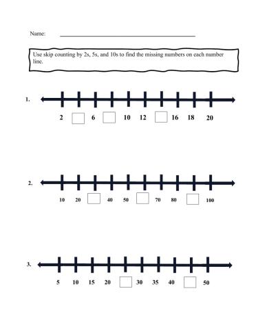 Number Line - Missing Numbers