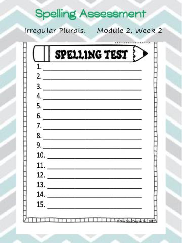 Spelling Assessment Mod.2 Week 2