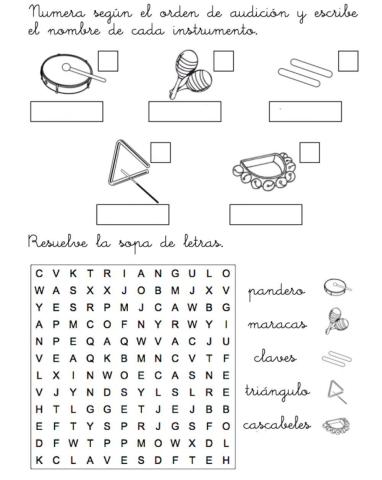 Instrumentos percusión 1º Primaria