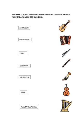 Reconocimiento del sonido de instrumentos.