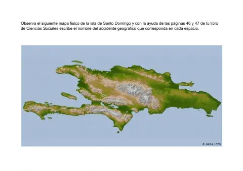 Mapa físico de la isla de Santo Domingo