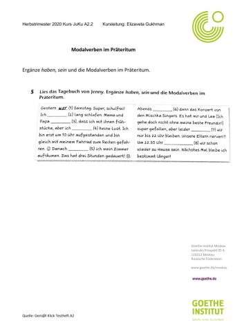 Modalverben im Präteritum