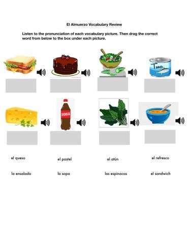 El Almuerzo Drag and Drop