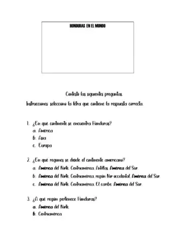 Honduras en el mundo