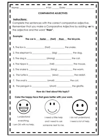 Comparative adjectives