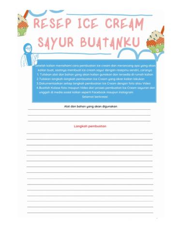 Membuat ice cream sayur