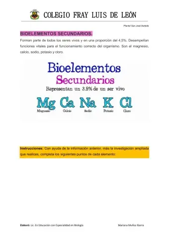 Bioelementos Secundarios