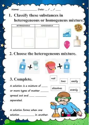 Mixtures and solutions