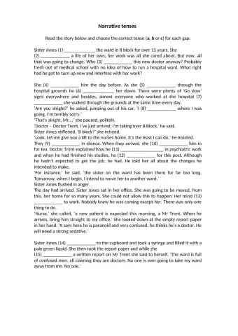 L5 Narrative Tenses Multiple Choice