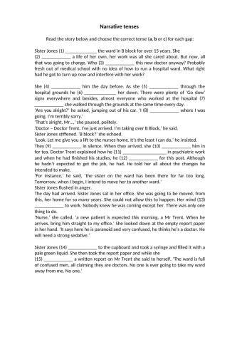 L5 Narrative Tenses Multiple Choice