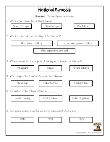 Social Studies National Symbols of The Bahamas