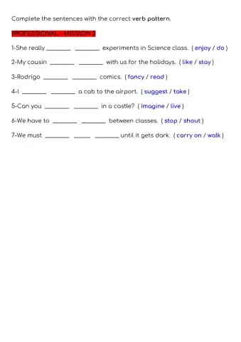 Verb Patterns