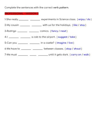 Verb Patterns