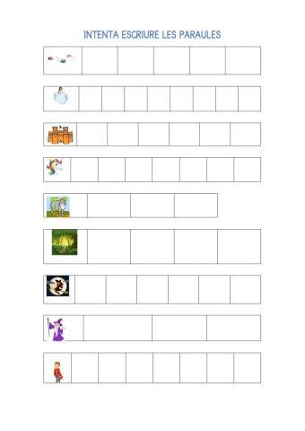 Intenta escriure les paraules