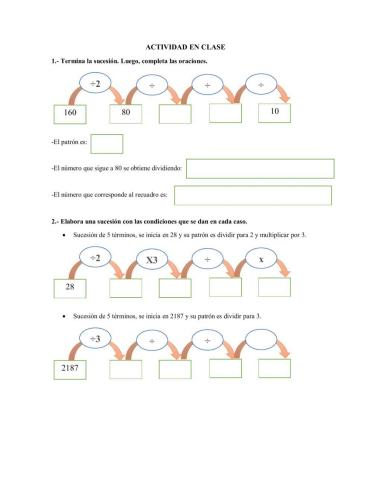 Sucesiones con divisiones