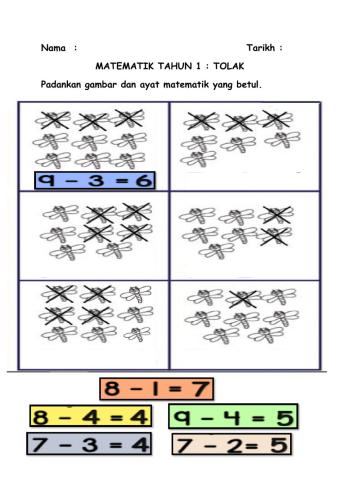 Ayat Matematik Tolak Tahun 1