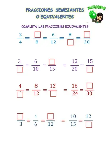 Fracciones equivalentes