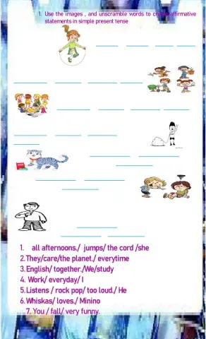 Affirmative sentences. Simple Present