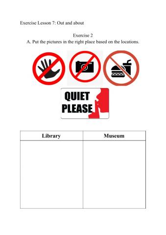 Exercise Unit 7 Out and About