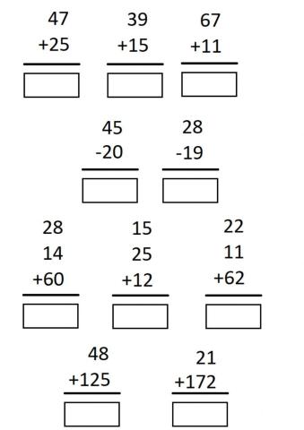 Sumas y restas con y sin llevadas