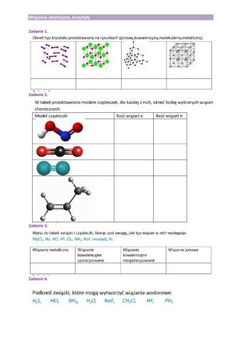 Wiązania i oddziaływania chemiczne