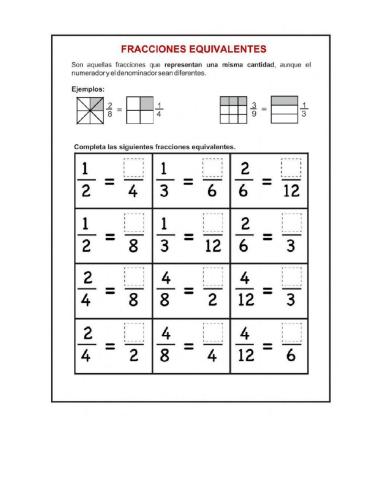 Fracciones equivalentes