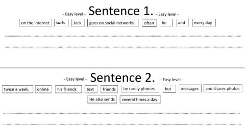 Put the words in order.