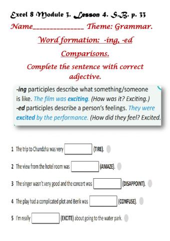 Excel 8 SB. Use of English  p.33