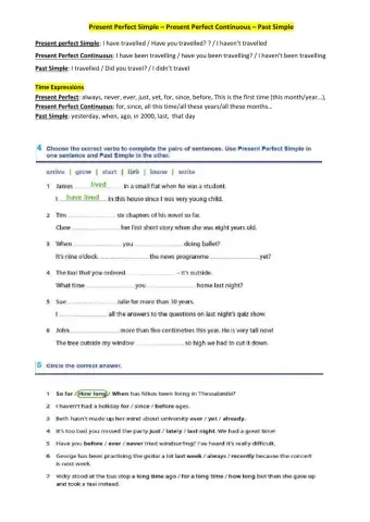GR-Present Perfect Simple-Continuous vs Past simple