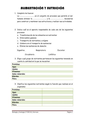 Alimentación y nutrición