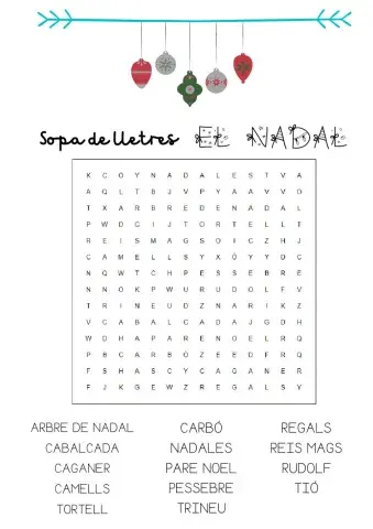 Sopa de lletres NADAL