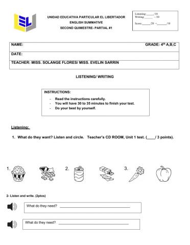 Listening and writing