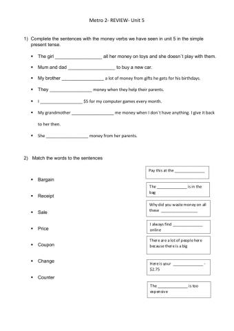 Review Metro 2 - Unit 5