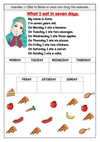 I like and dont like foods (speaking)