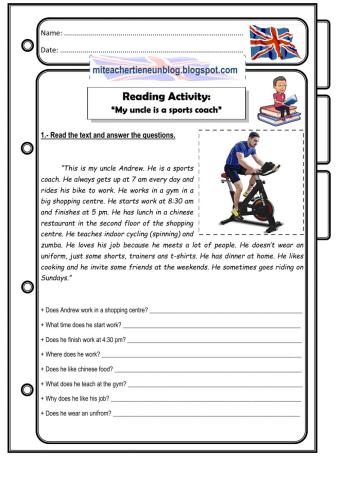 My uncle is a sports coach